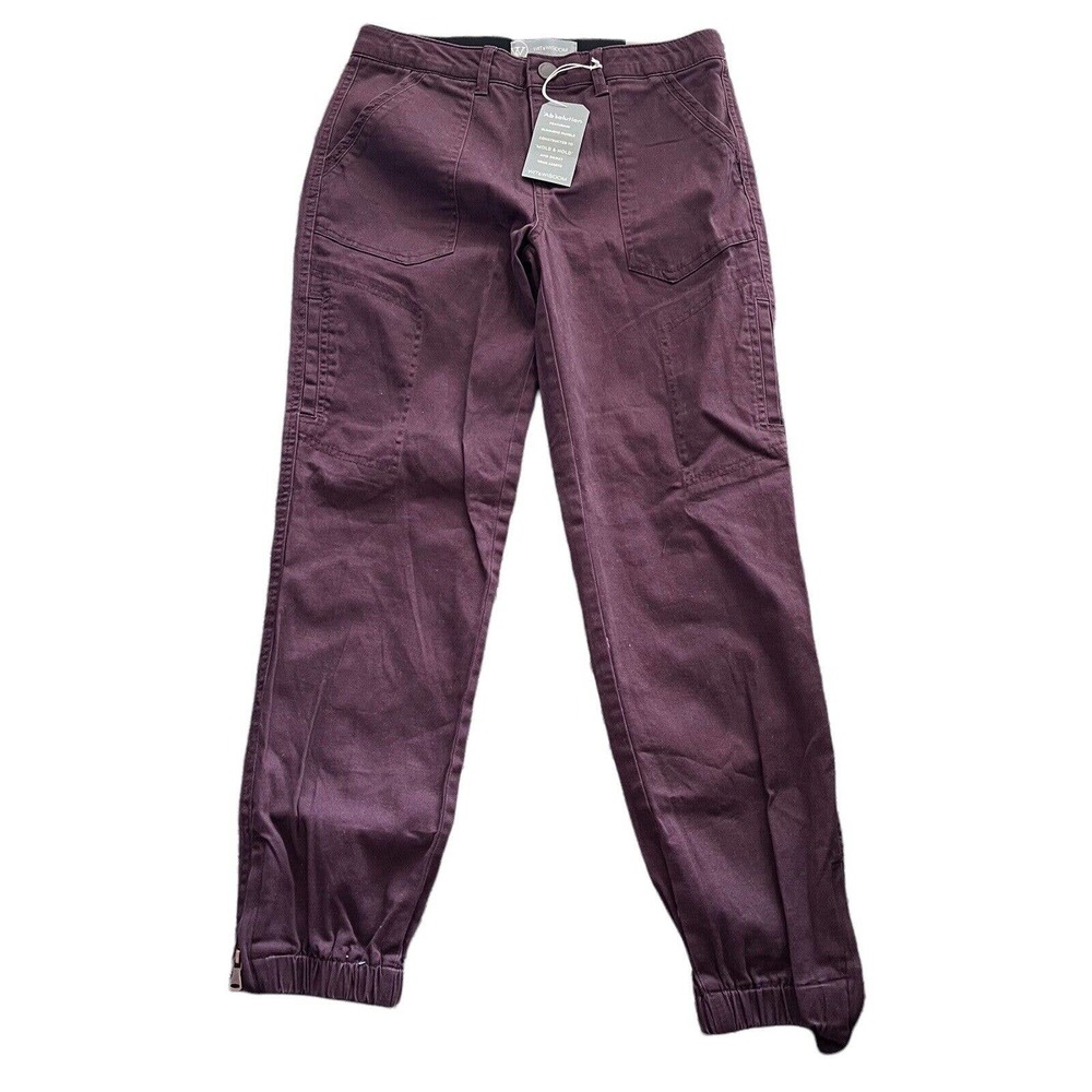 Wit & Wisdom Ab Solution Maroon Jogger Ankle Zip Pants New Size 4